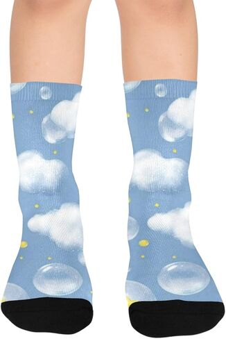 جوارب المشي لمسافات طويلة باللون الأزرق من Cloud Art - جوارب شتوية حرارية سميكة دافئة للأولاد والبنات الصغار للمدرسة، والارتداء اليومي والأنشطة الخارجية in Kuwait