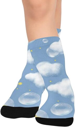 جوارب المشي لمسافات طويلة باللون الأزرق من Cloud Art - جوارب شتوية حرارية سميكة دافئة للأولاد والبنات الصغار للمدرسة، والارتداء اليومي والأنشطة الخارجية in Kuwait