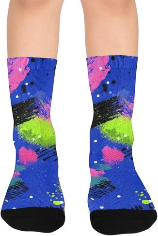 جوارب نيون جرافيتي بوب للمشي لمسافات طويلة - جوارب شتوية حرارية سميكة دافئة للأولاد والبنات للمدرسة، والارتداء اليومي والأنشطة الخارجية in Kuwait