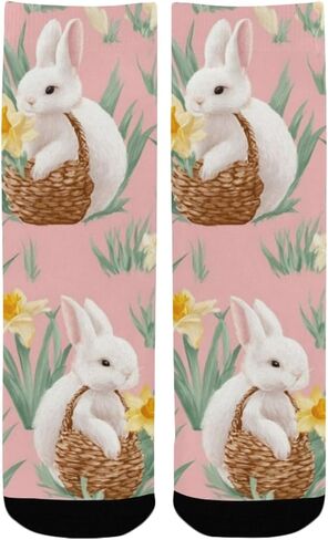 جوارب باستيل أرنب عيد الفصح للمشي لمسافات طويلة - جوارب شتوية حرارية سميكة دافئة للأولاد والبنات الصغار للمدرسة، والارتداء اليومي والأنشطة الخارجية in Kuwait