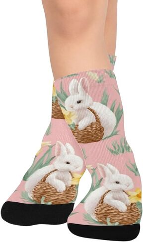 جوارب باستيل أرنب عيد الفصح للمشي لمسافات طويلة - جوارب شتوية حرارية سميكة دافئة للأولاد والبنات الصغار للمدرسة، والارتداء اليومي والأنشطة الخارجية in Kuwait