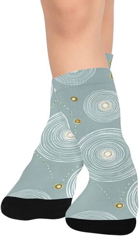 جوارب فنية للمشي لمسافات طويلة على شكل دوائر ناعمة - جوارب شتوية حرارية سميكة دافئة للأطفال الصغار للأولاد والبنات للمدرسة، والارتداء اليومي والأنشطة الخارجية in Kuwait