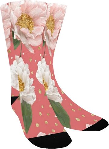 جوارب المشي لمسافات طويلة بتصميم الفاوانيا البيضاء - جوارب شتوية حرارية سميكة دافئة للأطفال الصغار للأولاد والبنات للمدرسة، والارتداء اليومي والأنشطة الخارجية in Kuwait