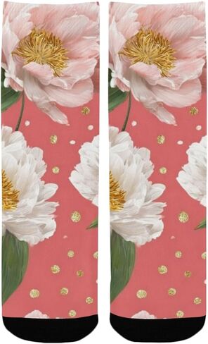 جوارب المشي لمسافات طويلة بتصميم الفاوانيا البيضاء - جوارب شتوية حرارية سميكة دافئة للأطفال الصغار للأولاد والبنات للمدرسة، والارتداء اليومي والأنشطة الخارجية in Kuwait