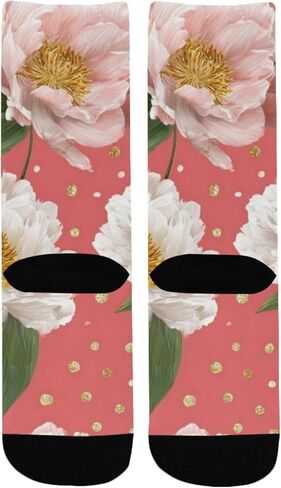 جوارب المشي لمسافات طويلة بتصميم الفاوانيا البيضاء - جوارب شتوية حرارية سميكة دافئة للأطفال الصغار للأولاد والبنات للمدرسة، والارتداء اليومي والأنشطة الخارجية in Kuwait