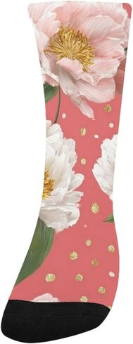 جوارب المشي لمسافات طويلة بتصميم الفاوانيا البيضاء - جوارب شتوية حرارية سميكة دافئة للأطفال الصغار للأولاد والبنات للمدرسة، والارتداء اليومي والأنشطة الخارجية in Kuwait