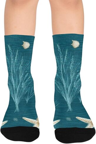 جوارب Art Ocean Shellscape للمشي لمسافات طويلة - جوارب شتوية حرارية سميكة دافئة للأطفال الصغار للأولاد والبنات للمدرسة، والارتداء اليومي والأنشطة الخارجية in Kuwait
