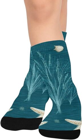 جوارب Art Ocean Shellscape للمشي لمسافات طويلة - جوارب شتوية حرارية سميكة دافئة للأطفال الصغار للأولاد والبنات للمدرسة، والارتداء اليومي والأنشطة الخارجية in Kuwait