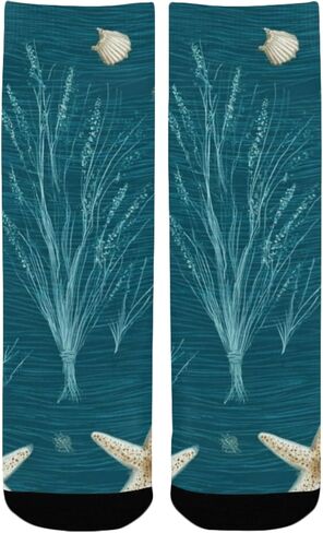 جوارب Art Ocean Shellscape للمشي لمسافات طويلة - جوارب شتوية حرارية سميكة دافئة للأطفال الصغار للأولاد والبنات للمدرسة، والارتداء اليومي والأنشطة الخارجية in Kuwait