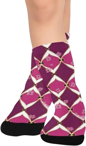 جوارب المشي لمسافات طويلة باللون الفوشيا الماسي - جوارب شتوية حرارية سميكة دافئة للأولاد والبنات الصغار للمدرسة، والارتداء اليومي والأنشطة الخارجية in Kuwait