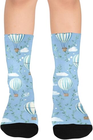 جوارب Sky Balloon Vines زرقاء للمشي لمسافات طويلة - جوارب شتوية حرارية سميكة دافئة للأولاد والبنات للمدرسة، والارتداء اليومي والأنشطة الخارجية in Kuwait
