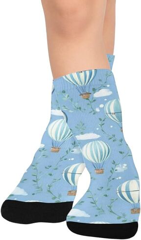 جوارب Sky Balloon Vines زرقاء للمشي لمسافات طويلة - جوارب شتوية حرارية سميكة دافئة للأولاد والبنات للمدرسة، والارتداء اليومي والأنشطة الخارجية in Kuwait