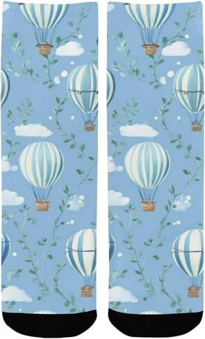 جوارب Sky Balloon Vines زرقاء للمشي لمسافات طويلة - جوارب شتوية حرارية سميكة دافئة للأولاد والبنات للمدرسة، والارتداء اليومي والأنشطة الخارجية in Kuwait