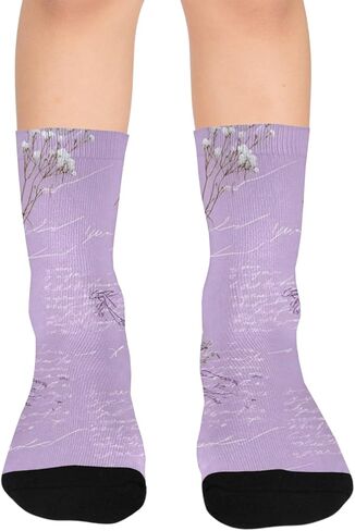 جوارب Lavender Love Letter للمشي لمسافات طويلة - جوارب شتوية حرارية سميكة دافئة للأطفال الصغار للأولاد والبنات للمدرسة، والارتداء اليومي والأنشطة الخارجية in Kuwait