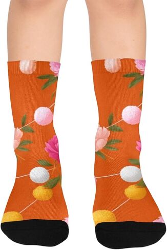 جوارب برتقالية مرجانية للمشي لمسافات طويلة - جوارب شتوية حرارية سميكة دافئة للأولاد والبنات للمدرسة، والارتداء اليومي والأنشطة الخارجية in Kuwait