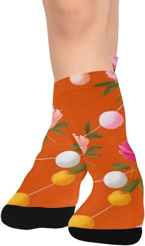 جوارب برتقالية مرجانية للمشي لمسافات طويلة - جوارب شتوية حرارية سميكة دافئة للأولاد والبنات للمدرسة، والارتداء اليومي والأنشطة الخارجية in Kuwait