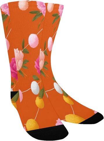 جوارب برتقالية مرجانية للمشي لمسافات طويلة - جوارب شتوية حرارية سميكة دافئة للأولاد والبنات للمدرسة، والارتداء اليومي والأنشطة الخارجية in Kuwait