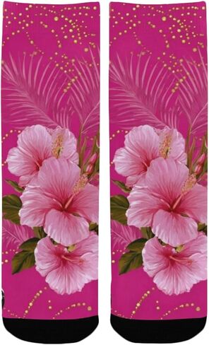 جوارب Flamingos Hibiscus Bloom الوردية للمشي لمسافات طويلة - جوارب شتوية حرارية سميكة دافئة للأولاد والبنات للمدرسة، والارتداء اليومي والأنشطة الخارجية in Kuwait