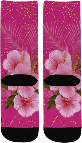 جوارب Flamingos Hibiscus Bloom الوردية للمشي لمسافات طويلة - جوارب شتوية حرارية سميكة دافئة للأولاد والبنات للمدرسة، والارتداء اليومي والأنشطة الخارجية in Kuwait