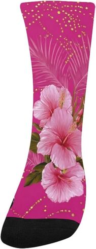 جوارب Flamingos Hibiscus Bloom الوردية للمشي لمسافات طويلة - جوارب شتوية حرارية سميكة دافئة للأولاد والبنات للمدرسة، والارتداء اليومي والأنشطة الخارجية in Kuwait