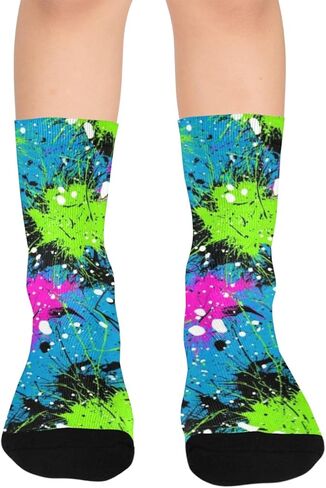 جوارب المشي لمسافات طويلة بلون أخضر نيون داش - جوارب شتوية حرارية سميكة دافئة للأولاد والبنات للمدرسة، والارتداء اليومي والأنشطة الخارجية in Kuwait