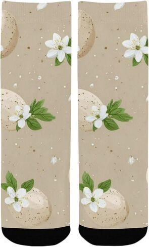 جوارب المشي لمسافات طويلة على شكل بيضة زهرية بيضاء - جوارب شتوية حرارية سميكة دافئة للأولاد والبنات الصغار للمدرسة، والارتداء اليومي والأنشطة الخارجية in Kuwait