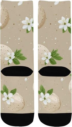 جوارب المشي لمسافات طويلة على شكل بيضة زهرية بيضاء - جوارب شتوية حرارية سميكة دافئة للأولاد والبنات الصغار للمدرسة، والارتداء اليومي والأنشطة الخارجية in Kuwait