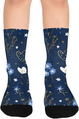 جوارب منتصف الليل على شكل قلب مزهرة - جوارب شتوية حرارية سميكة دافئة للأولاد والبنات الصغار للمدرسة، والارتداء اليومي والأنشطة الخارجية in Kuwait