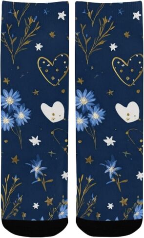 جوارب منتصف الليل على شكل قلب مزهرة - جوارب شتوية حرارية سميكة دافئة للأولاد والبنات الصغار للمدرسة، والارتداء اليومي والأنشطة الخارجية in Kuwait