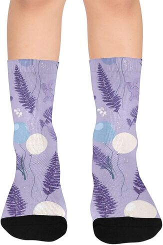 جوارب المشي لمسافات طويلة على شكل لافندر غريبة الأطوار - جوارب شتوية حرارية سميكة دافئة للأولاد والبنات للمدرسة، والارتداء اليومي والأنشطة الخارجية in Kuwait