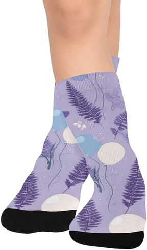 جوارب المشي لمسافات طويلة على شكل لافندر غريبة الأطوار - جوارب شتوية حرارية سميكة دافئة للأولاد والبنات للمدرسة، والارتداء اليومي والأنشطة الخارجية in Kuwait