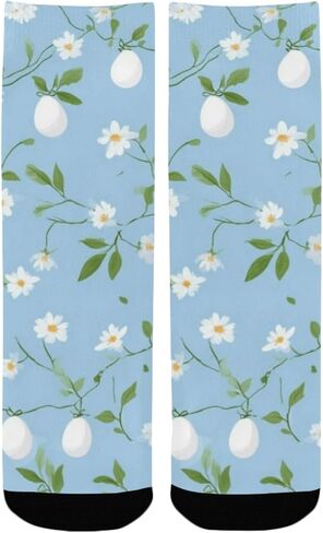 جوارب عيد الفصح بلوم للمشي على شكل زهرة بيضاء - جوارب شتوية حرارية سميكة دافئة للأولاد والبنات الصغار للمدرسة، والارتداء اليومي والأنشطة الخارجية in Kuwait