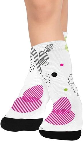 جوارب Pop Art Cacti Retro للمشي لمسافات طويلة - جوارب شتوية حرارية سميكة دافئة للأولاد والبنات للمدرسة، والارتداء اليومي والأنشطة الخارجية in Kuwait