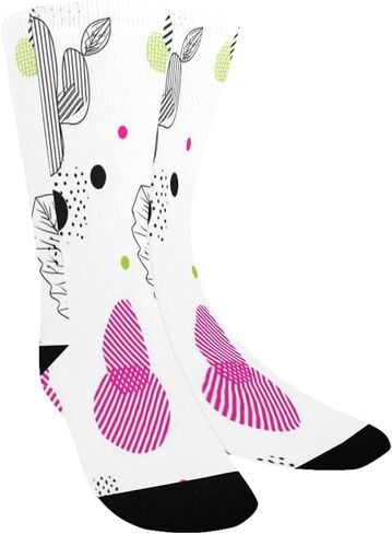 جوارب Pop Art Cacti Retro للمشي لمسافات طويلة - جوارب شتوية حرارية سميكة دافئة للأولاد والبنات للمدرسة، والارتداء اليومي والأنشطة الخارجية in Kuwait
