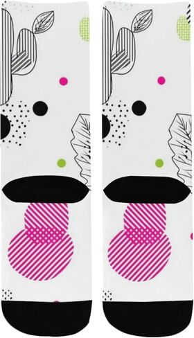 جوارب Pop Art Cacti Retro للمشي لمسافات طويلة - جوارب شتوية حرارية سميكة دافئة للأولاد والبنات للمدرسة، والارتداء اليومي والأنشطة الخارجية in Kuwait