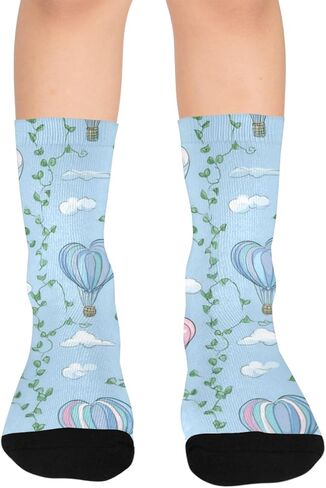 جوارب للمشي لمسافات طويلة بلون أزرق سماوي على شكل قلب - جوارب شتوية حرارية سميكة دافئة للأولاد والبنات للمدرسة، والارتداء اليومي والأنشطة الخارجية in Kuwait