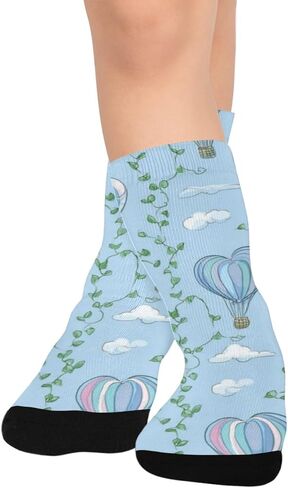 جوارب للمشي لمسافات طويلة بلون أزرق سماوي على شكل قلب - جوارب شتوية حرارية سميكة دافئة للأولاد والبنات للمدرسة، والارتداء اليومي والأنشطة الخارجية in Kuwait