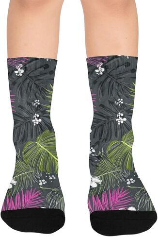 جوارب دارك تروبيكال بلوم للمشي لمسافات طويلة - جوارب شتوية حرارية سميكة دافئة للأطفال الصغار للأولاد والبنات للمدرسة، والارتداء اليومي والأنشطة الخارجية in Kuwait