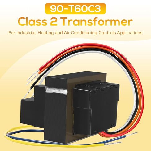 90-T60C3 24VAC 60-VA Foot Mount Class 2 Transformer for Industrial, Heating and Air Conditioning Controls Applications, Color Coded Primary Leads in Saudi Arabia