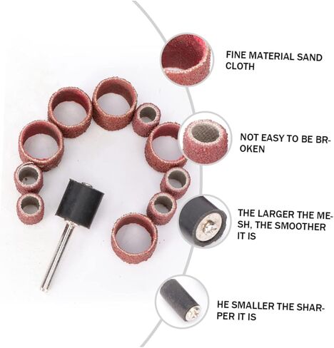 Baluue 20pcs Sandpaper Ring Sanding Head Sanding Bands for Nail Drill Set Mesh in Saudi Arabia