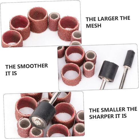 Baluue 20pcs Sandpaper Ring Sanding Head Sanding Bands for Nail Drill Set Mesh in Saudi Arabia
