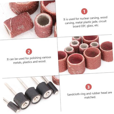 Baluue 20pcs Sandpaper Ring Sanding Head Sanding Bands for Nail Drill Set Mesh in Saudi Arabia
