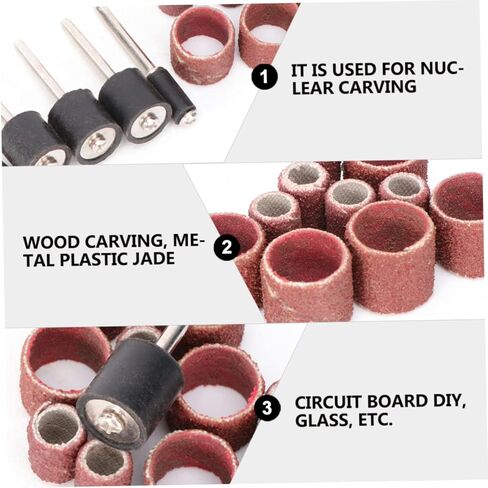 Baluue 20pcs Sandpaper Ring Sanding Head Sanding Bands for Nail Drill Set Mesh in Saudi Arabia