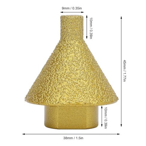 38 50mm M14 Chamfering and Reaming Tapered Grinding Bit Tile Marble Quartz Stone Drilling and Flaring Angle Grinding Bit with M14 Adaptor for Marble Quartz Stone Tile Cutting in Saudi Arabia