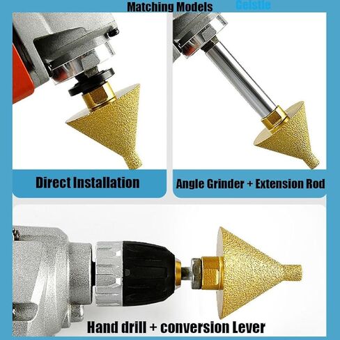 38 50mm M14 Chamfering and Reaming Tapered Grinding Bit Tile Marble Quartz Stone Drilling and Flaring Angle Grinding Bit with M14 Adaptor for Marble Quartz Stone Tile Cutting in Saudi Arabia