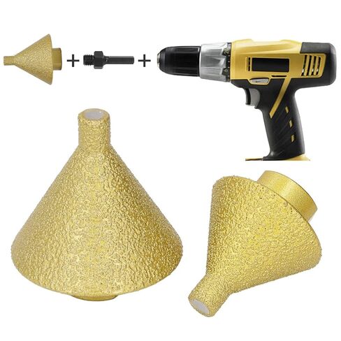 38 50mm M14 Chamfering and Reaming Tapered Grinding Bit Tile Marble Quartz Stone Drilling and Flaring Angle Grinding Bit with M14 Adaptor for Marble Quartz Stone Tile Cutting in Saudi Arabia