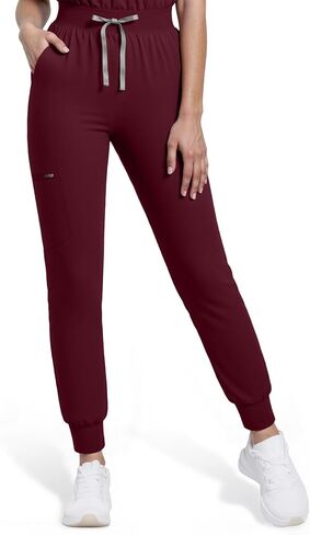 بنطلون فرك طبي للنساء ، سروال عمل طبي مع ملاءمة ضئيلة في منتصف الارتفاع ، قابلة للغسل للآلة لمحترفي الرعاية الصحية in Kuwait