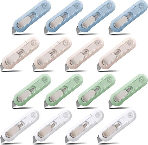 DIYSELF 8 Pack Box Cutter, Box Cutter Retractable Letter Opener, Cute Utility Knife Exacto Knife for School, Razor Knife for Crafts, Paper, Packages, Small Box Cutters Bulk for Women Girls in Kuwait