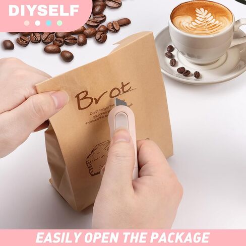 DIYSELF 8 عبوات من قطع الصناديق، فتاحة حروف قابلة للسحب، سكين أدوات لطيف للمدرسة، سكين الحلاقة للحرف اليدوية والورق والحزم وقواطع الصناديق الصغيرة السائبة للنساء والفتيات in Kuwait