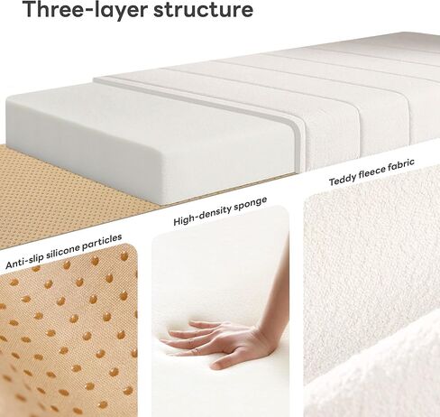 Bay Window Cushion 1.6x79x16 Teddy Plush 50D Density White Foam Padding Non-Slip & Durable.Easy Clean for Boat Bench Seat -Grau. in Saudi Arabia